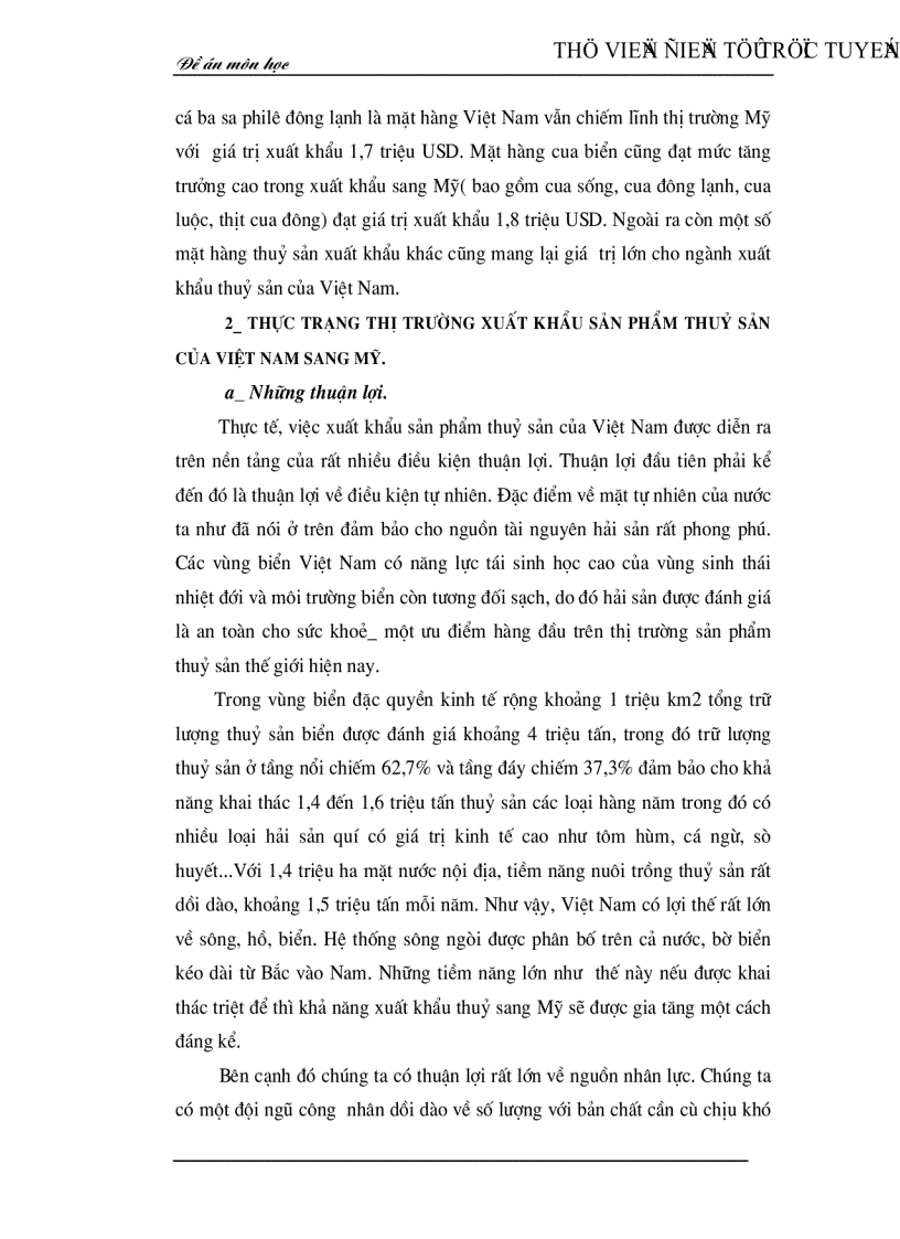 image for page Thực trạng và các giải pháp kinh tế chủ yếu nhằm mở rộng thị trường xuất khẩu thuỷ sản của Việt Nam tại Mỹ