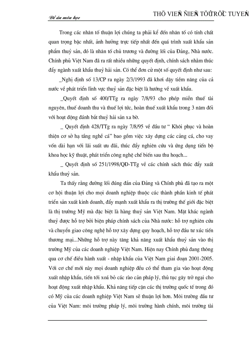 image for page Thực trạng và các giải pháp kinh tế chủ yếu nhằm mở rộng thị trường xuất khẩu thuỷ sản của Việt Nam tại Mỹ