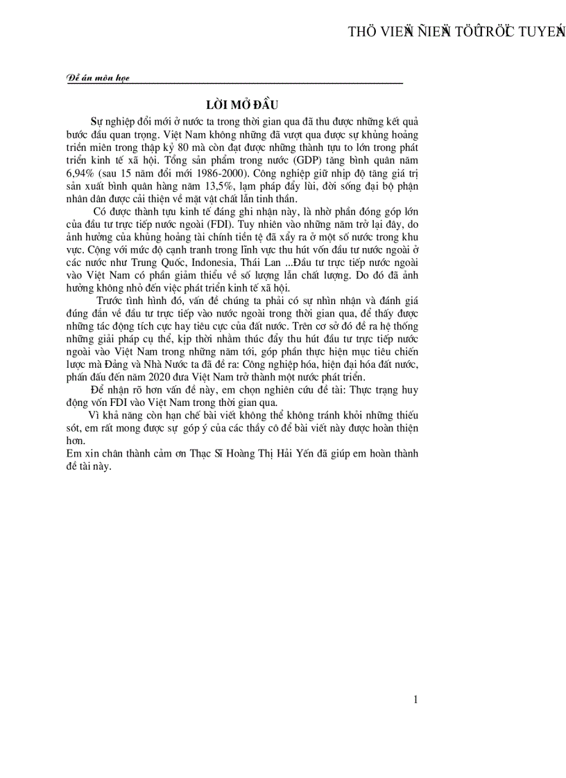 image for page Thực trạng huy động vốn FDI vào Việt Nam trong thời gian qua