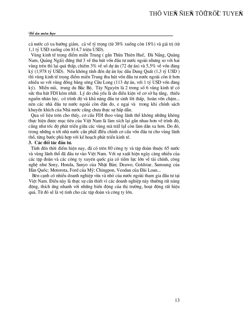 image for page Thực trạng huy động vốn FDI vào Việt Nam trong thời gian qua