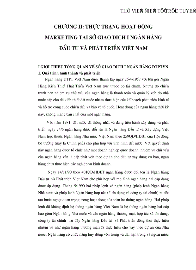 image for page Ứng dụng Marketing vào hoạt động tại sở giao dịch I ngân hàng đầu tư và phát triển Việt Nam