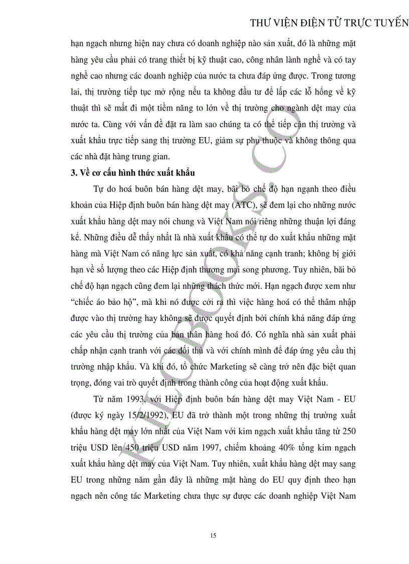 image for page Những thời cơ và thách thức khi xuất khẩu hàng may mặc sang thị trường EU của ngành dệt may Việt Nam