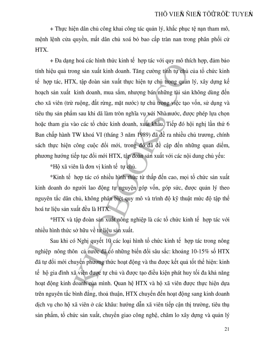 image for page Thực trạng phương hướng và những giải pháp để phát triển kinh tế hợp tác xã nông nghiệp ở nước ta hiện nay