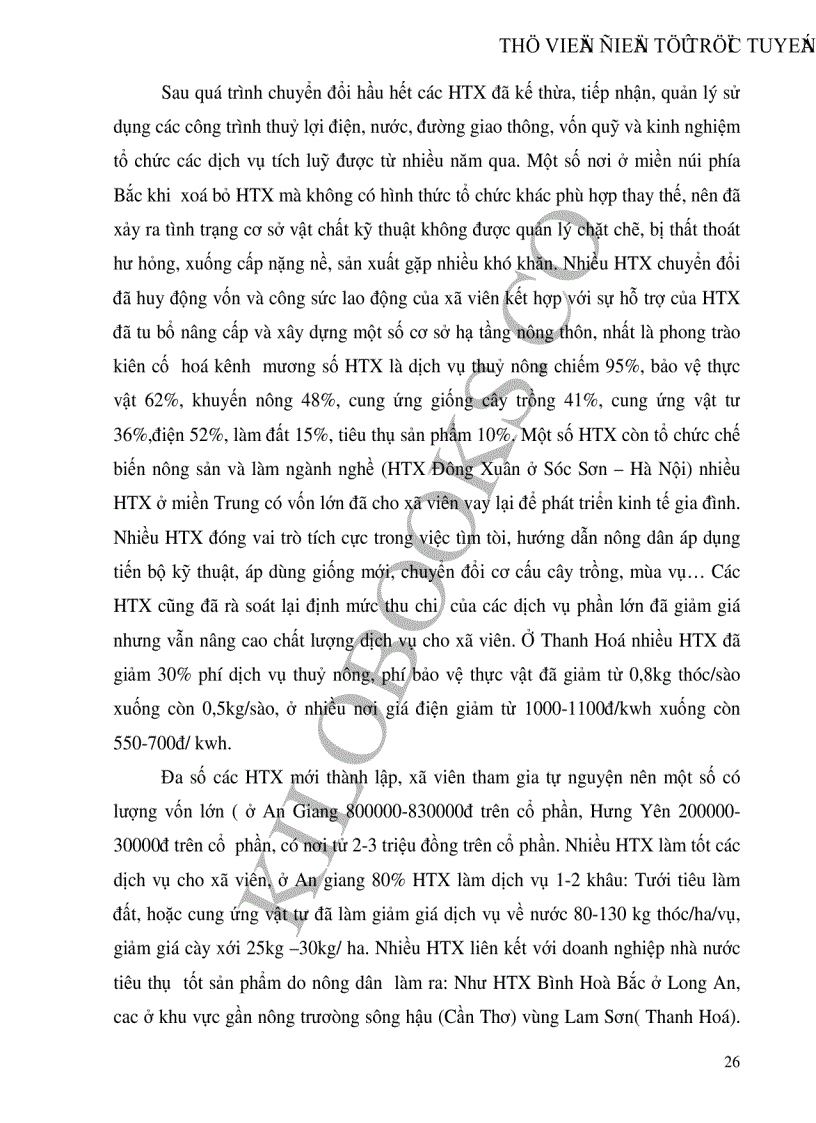 image for page Thực trạng phương hướng và những giải pháp để phát triển kinh tế hợp tác xã nông nghiệp ở nước ta hiện nay