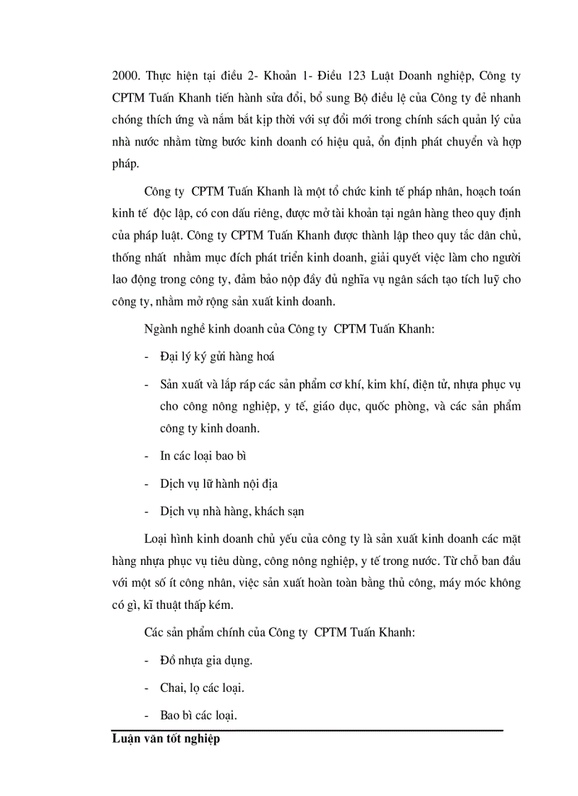 image for page Một số biện pháp nhằm nâng cao hiệu quả kinh doanh ở Công ty CPTM Tuấn Khanh