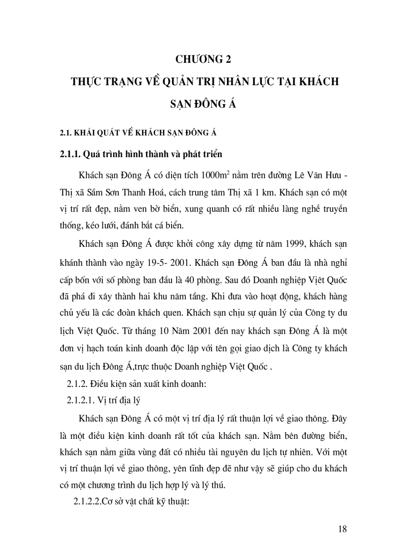 image for page Quản trị nhân sự tại khách sạn Đông Á thực trạng và giải pháp