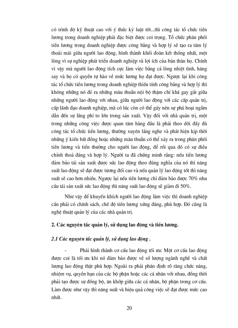 image for page Tổ chức quản lý sử dụng lao động và tiền lương trong công ty Dệt May Hà Nội