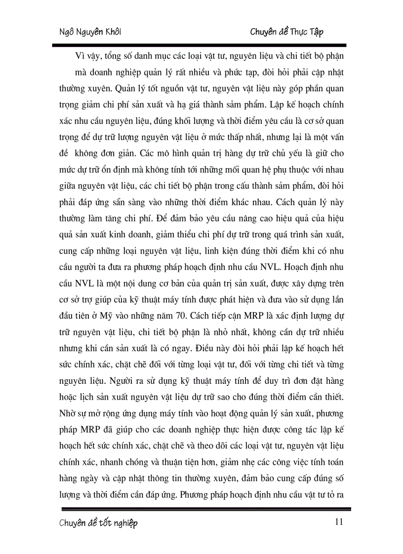 image for page Hoạch định nhu cầu nguyên vật liệu tại Xí nghiệp thép và vật liệu xây dựng Hà Nội