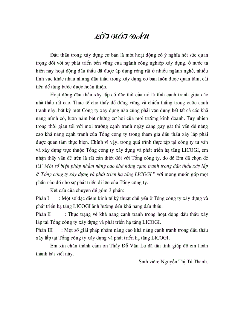 image for page Một số biện pháp nhằm nâng cao khả năng cạnh tranh trong đấu thầu xây lắp ở Tổng công ty xây dựng và phát triển hạ tầng LICOGI
