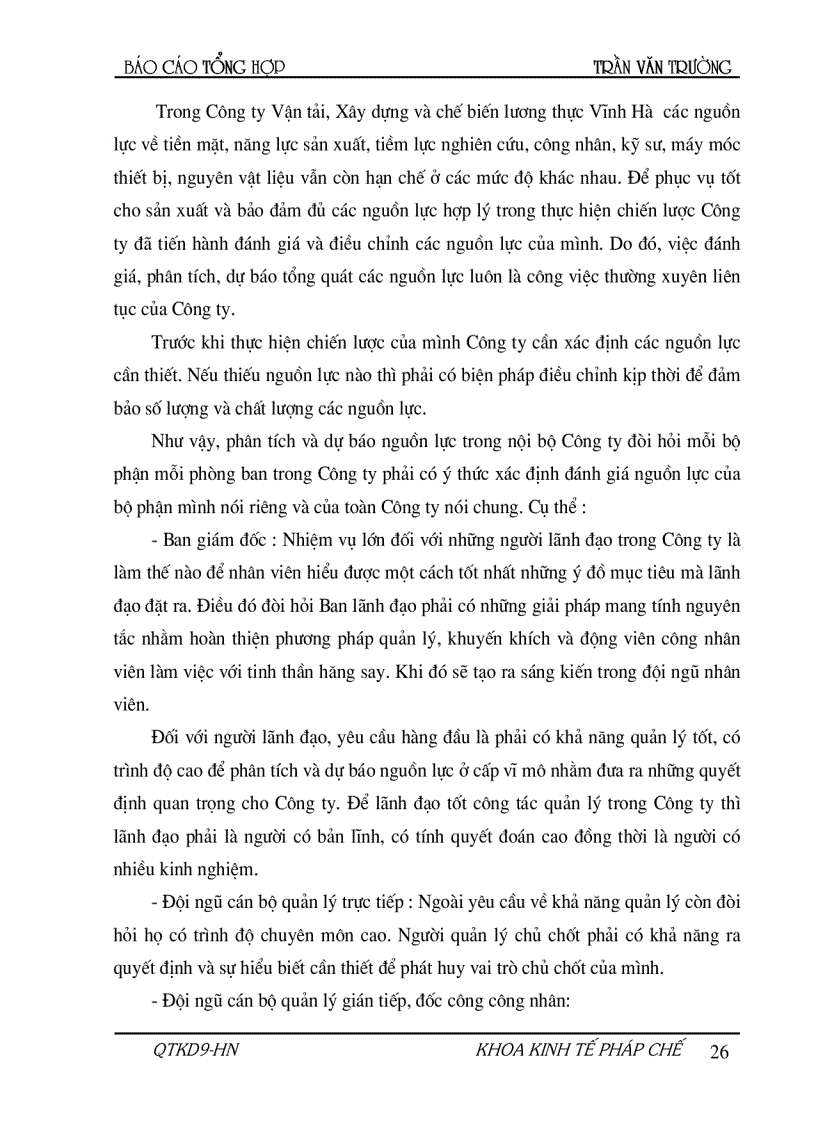 image for page Hoạch định chiến lược và kế hoạch phát triển Công ty vận tải XD và chế biến lương thực Vĩnh Hà