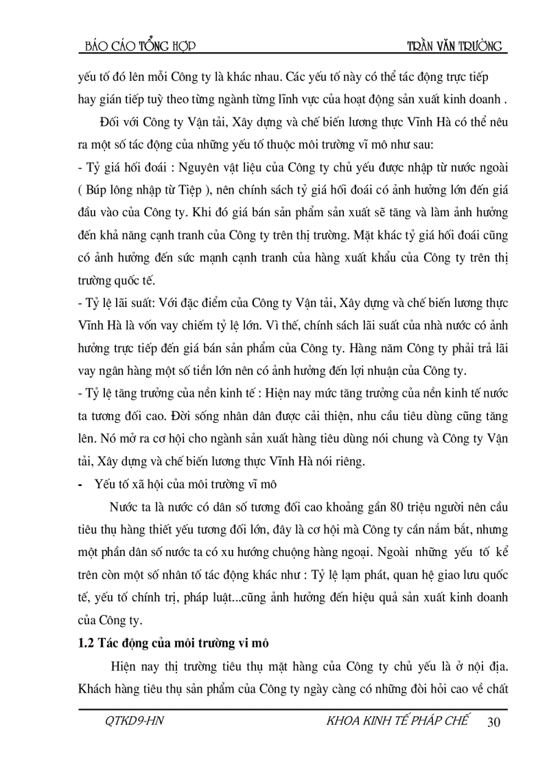 image for page Hoạch định chiến lược và kế hoạch phát triển Công ty vận tải XD và chế biến lương thực Vĩnh Hà