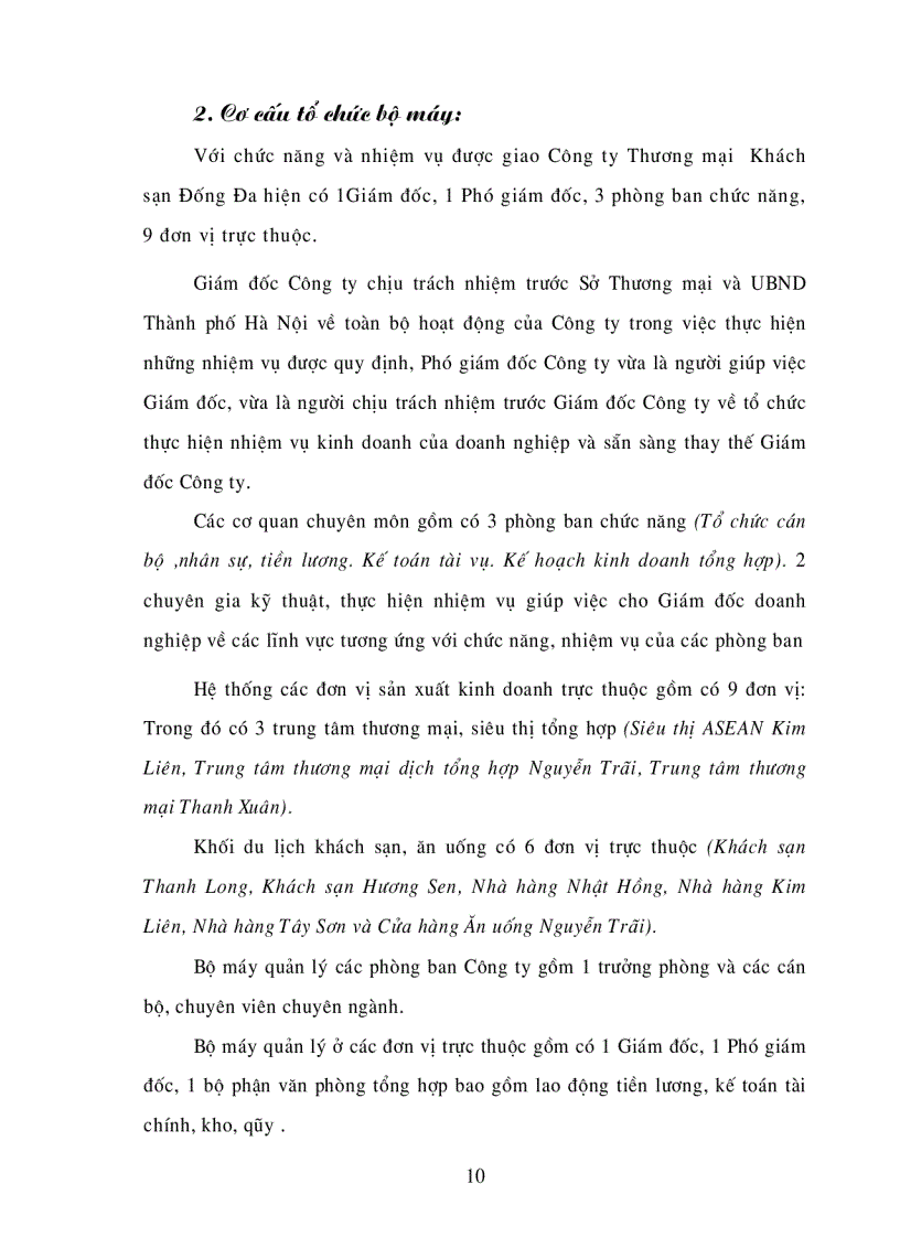 image for page Thực trạng cán bộ và công tác cán bộ ở Công ty Thương mại Khách sạn Đống Đa