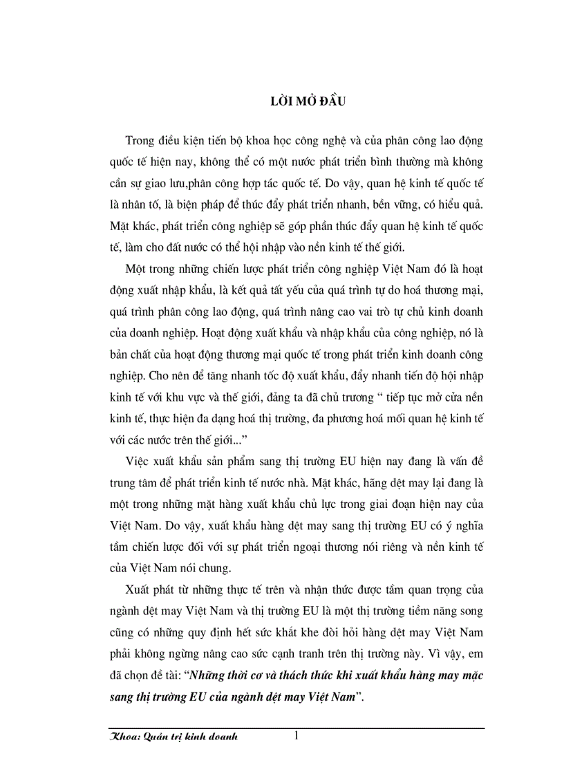 image for page Những thời cơ và thách thức khi xuất khẩu hàng may mặc sang thị trường EU của ngành dệt may Việt Nam