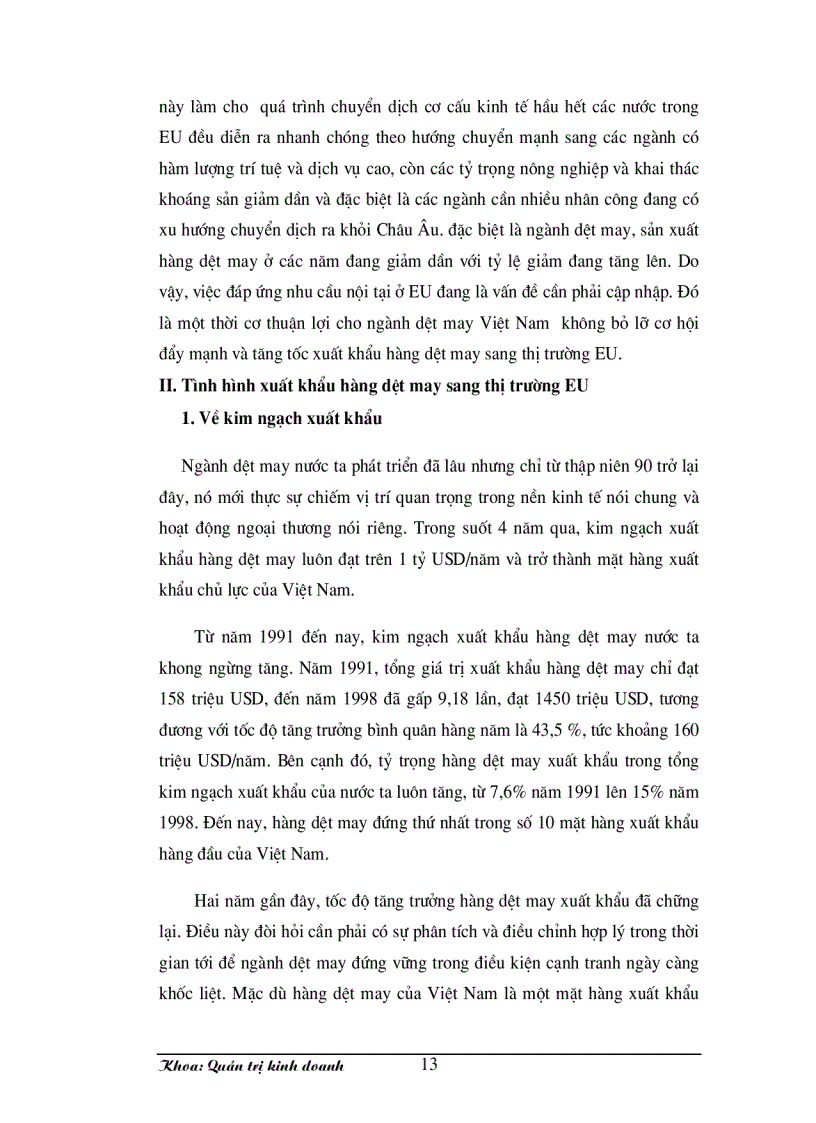 image for page Những thời cơ và thách thức khi xuất khẩu hàng may mặc sang thị trường EU của ngành dệt may Việt Nam