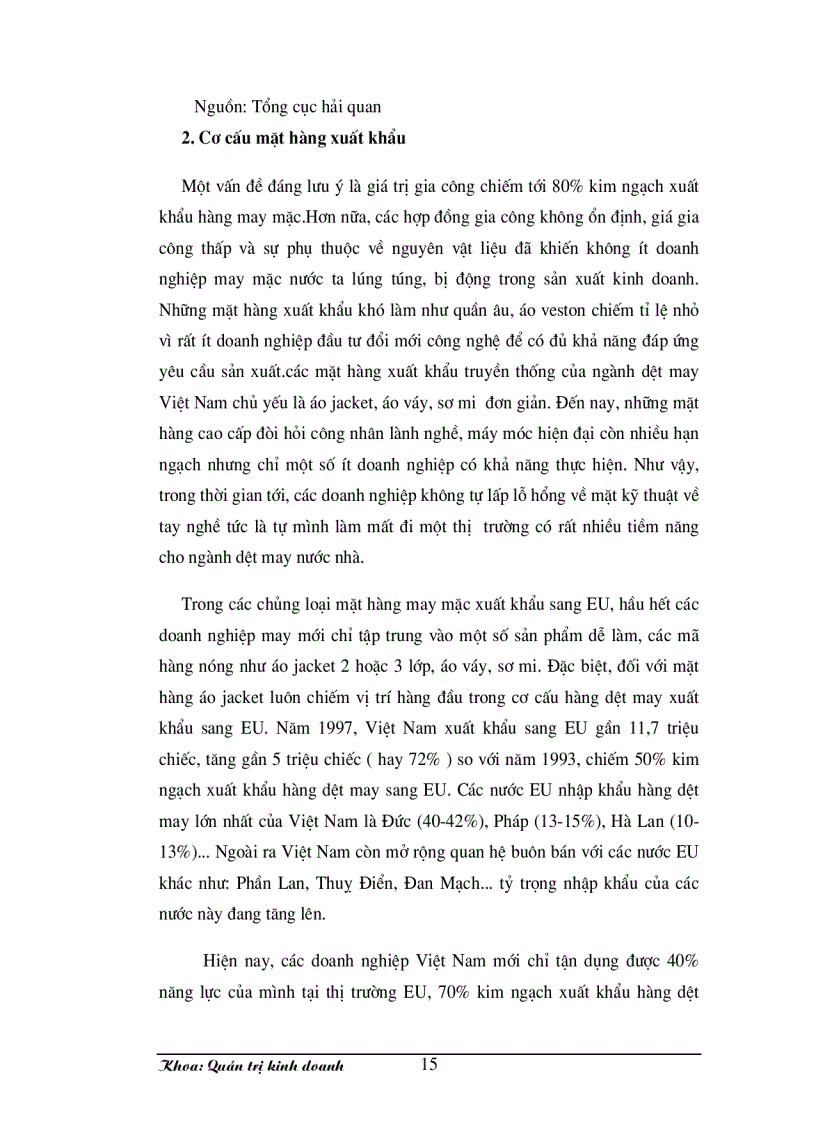 image for page Những thời cơ và thách thức khi xuất khẩu hàng may mặc sang thị trường EU của ngành dệt may Việt Nam