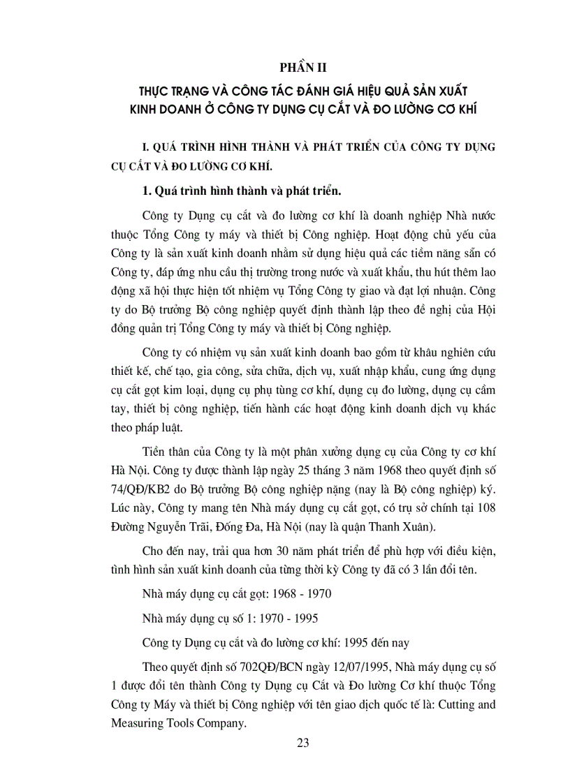 image for page Một số biện pháp nhằm nâng cao hiệu quả sản xuất kinh doanh ở Công ty Dụng cụ cắt và đo lường cơ khí