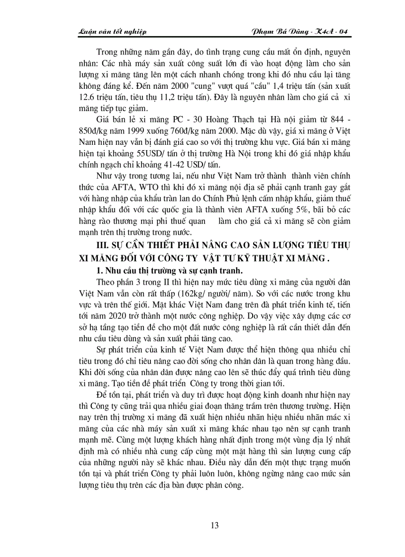 image for page Một số giải pháp nâng cao sản lượng tiêu thụ xi măng đối với Công ty Vật tư Kỹ thuật Xi măng giai đoạn 2001 2005