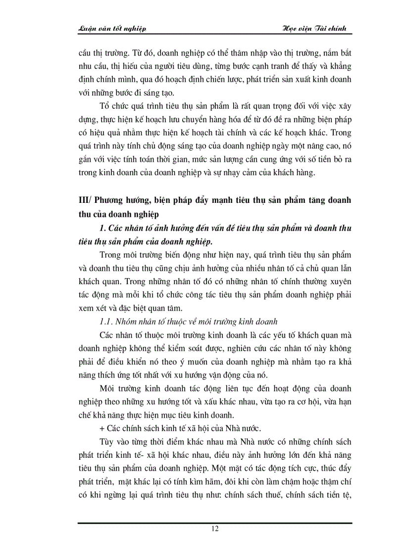 image for page Các giải pháp chủ yếu để góp phần đẩy mạnh công tác tiêu thụ sản phẩm và tăng doanh thu tại công ty Điện Cơ Thống Nhất
