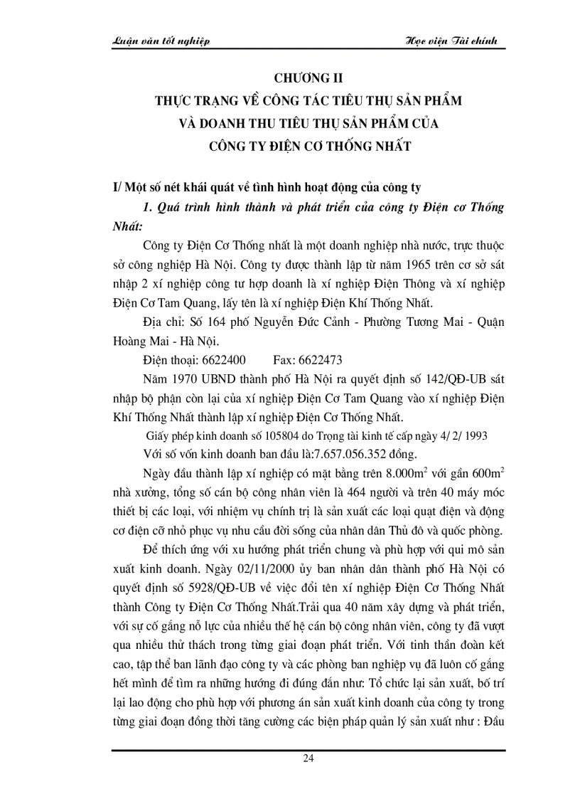 image for page Các giải pháp chủ yếu để góp phần đẩy mạnh công tác tiêu thụ sản phẩm và tăng doanh thu tại công ty Điện Cơ Thống Nhất