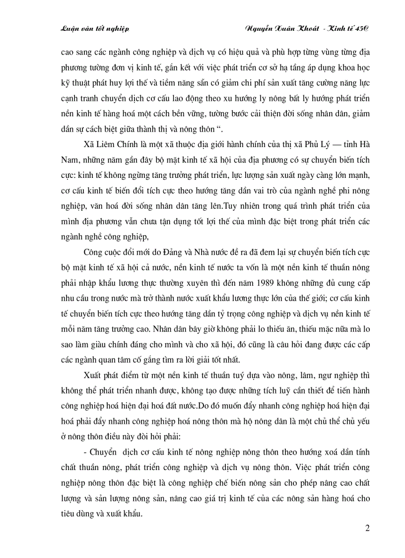 image for page Thực trạng các nghành nghề trên địa bàn xã Liêm Chính TX Phủ Lý tỉnh Hà Nam