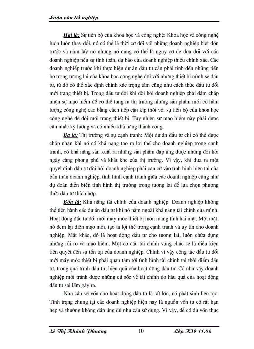 image for page Những giải pháp chủ yếu huy động vốn đổi mới thiết bị công nghệ tại Công ty cổ phần dệt 10 10