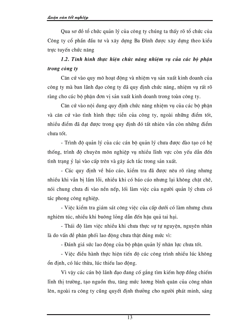image for page Thực trạng và một số giải pháp hoàn thiện bộ máy tổ chức của Công ty cổ phần đầu tư và xây dựng Ba Đình