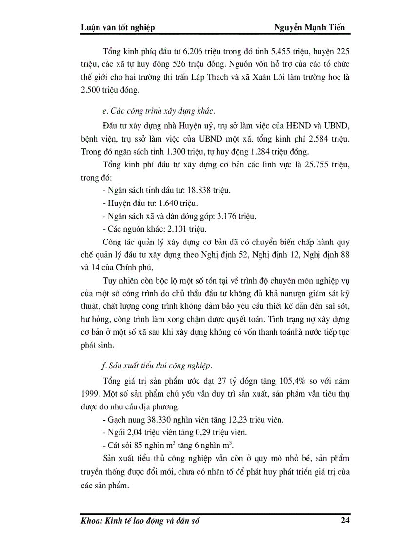 image for page Phân tích biến động dân số lao động và việc làm ở huyện Lập Thạch trong giai đoạn hiện nay