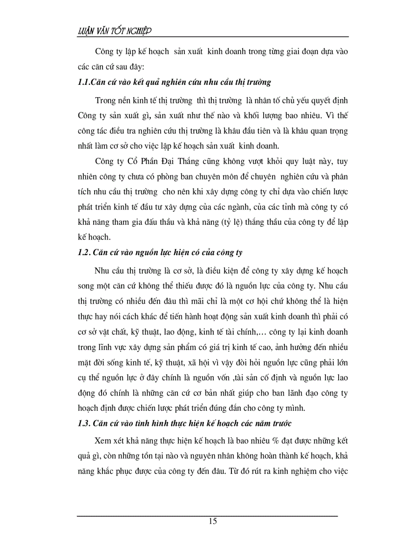 image for page Thực trạng kế hoạch chiến lược tại cty CP Đại Thắng trong những năm qua