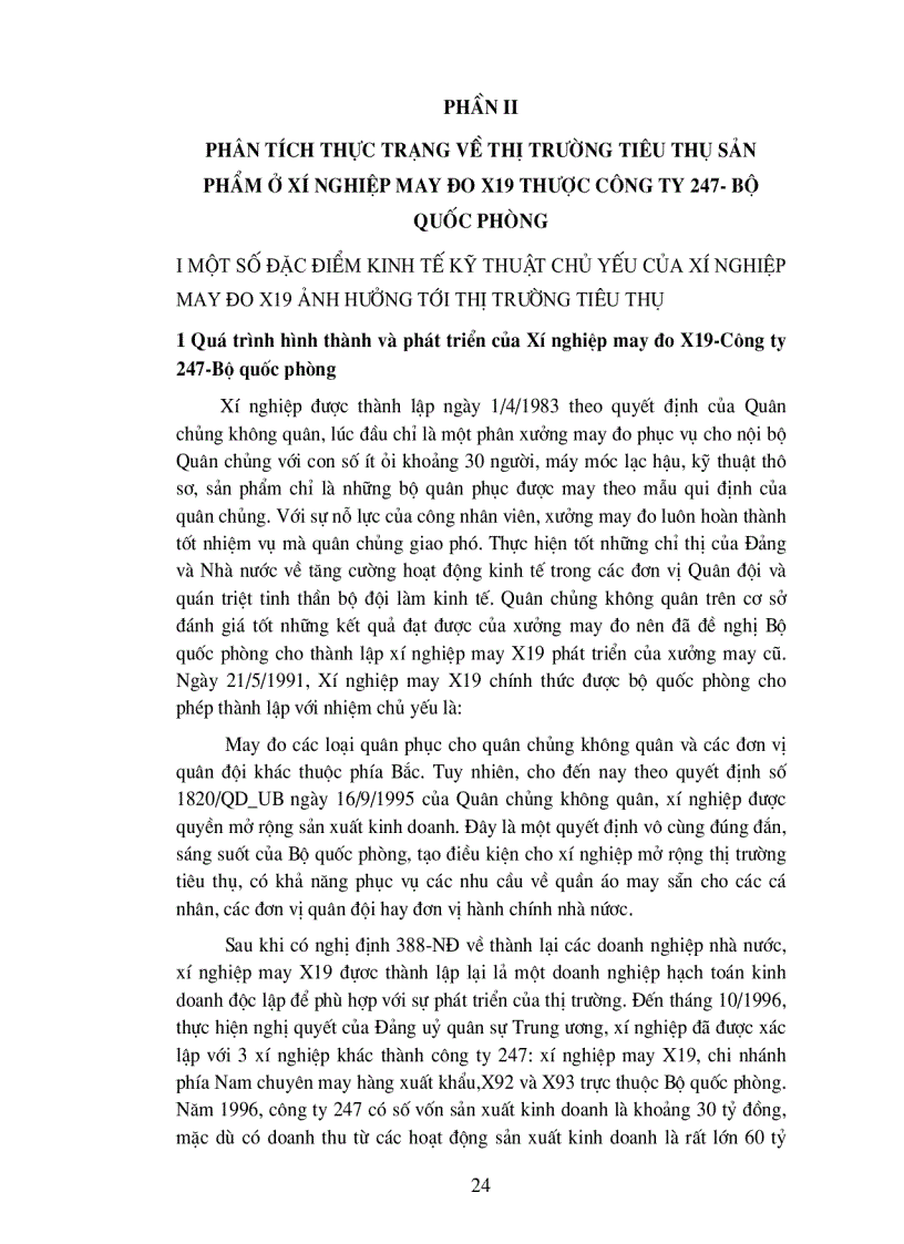 image for page Duy trì và mở rộng thị trường tiêu thụ sản phẩm tạI xí nghiệp may đo X19 thuộc công ty 247 bộ quốc phòng