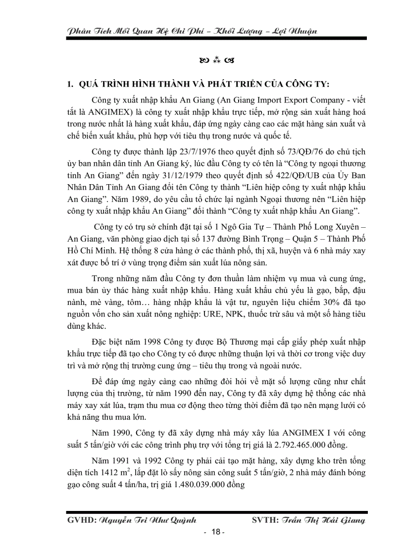 image for page Phân tích mối quan hệ chi phí khối lượng lợi nhuận tại công ty Angimex