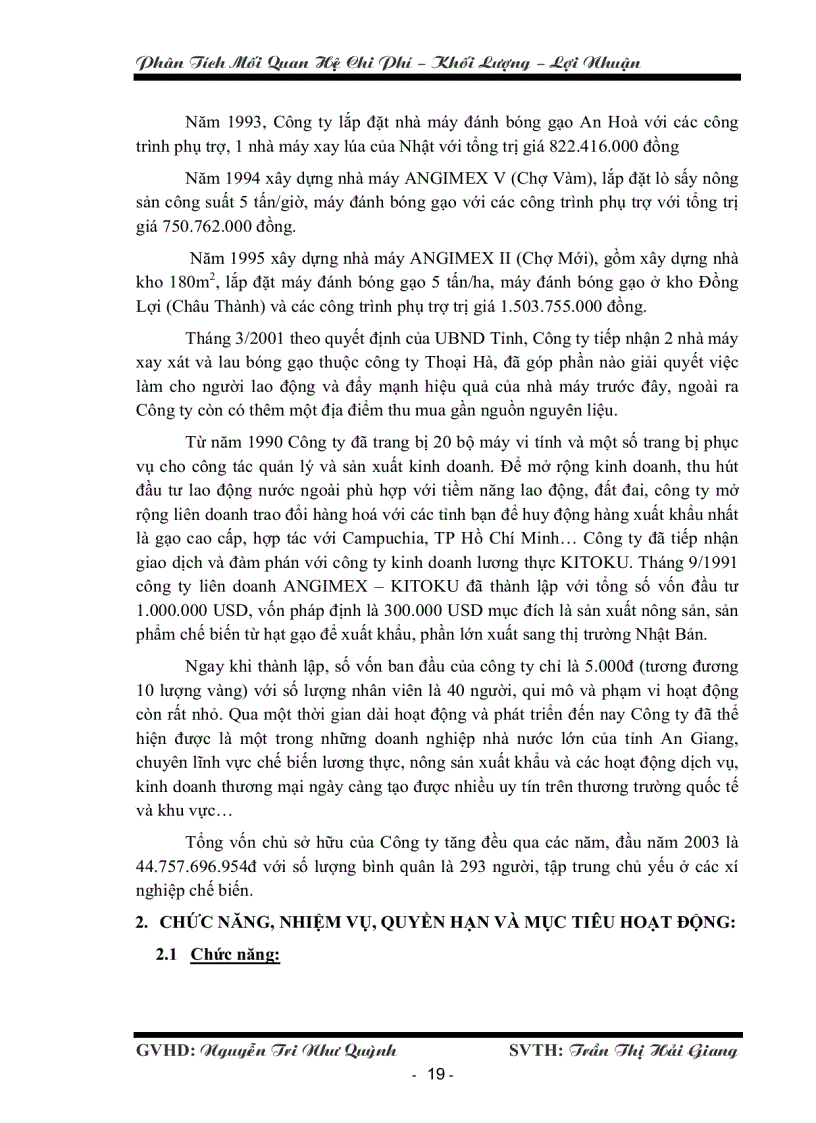 image for page Phân tích mối quan hệ chi phí khối lượng lợi nhuận tại công ty Angimex