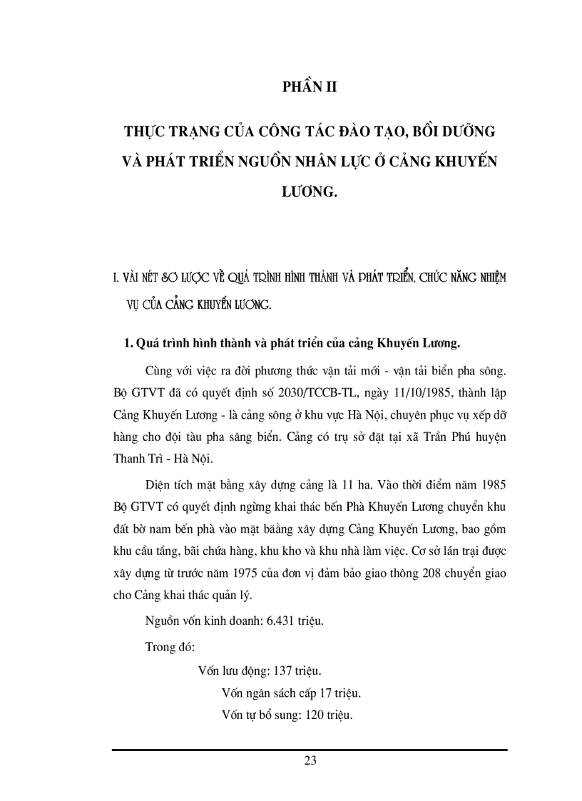 image for page Công tác đào tạo bồi dưỡng và phát triển nguồn nhân lực ở cảng Khuyến Lương