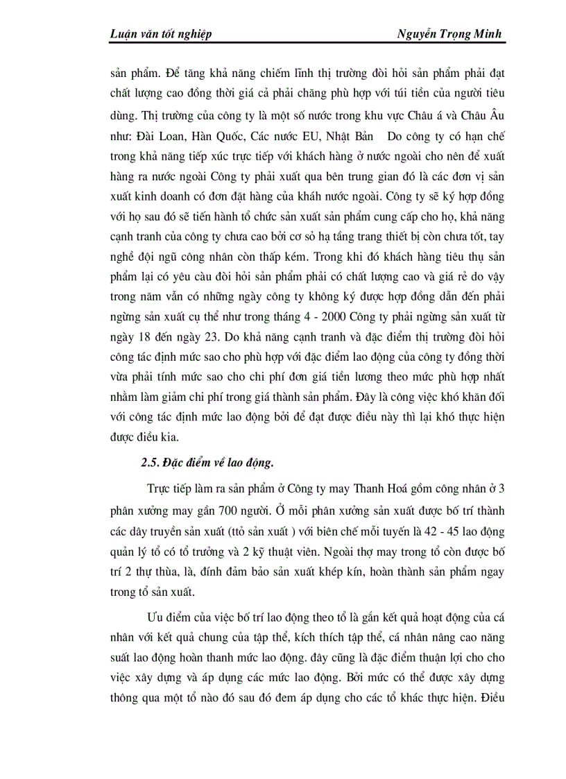 image for page Hoàn thiện công tác định mức kỹ thuật lao động tại Công ty may Thanh Hoá