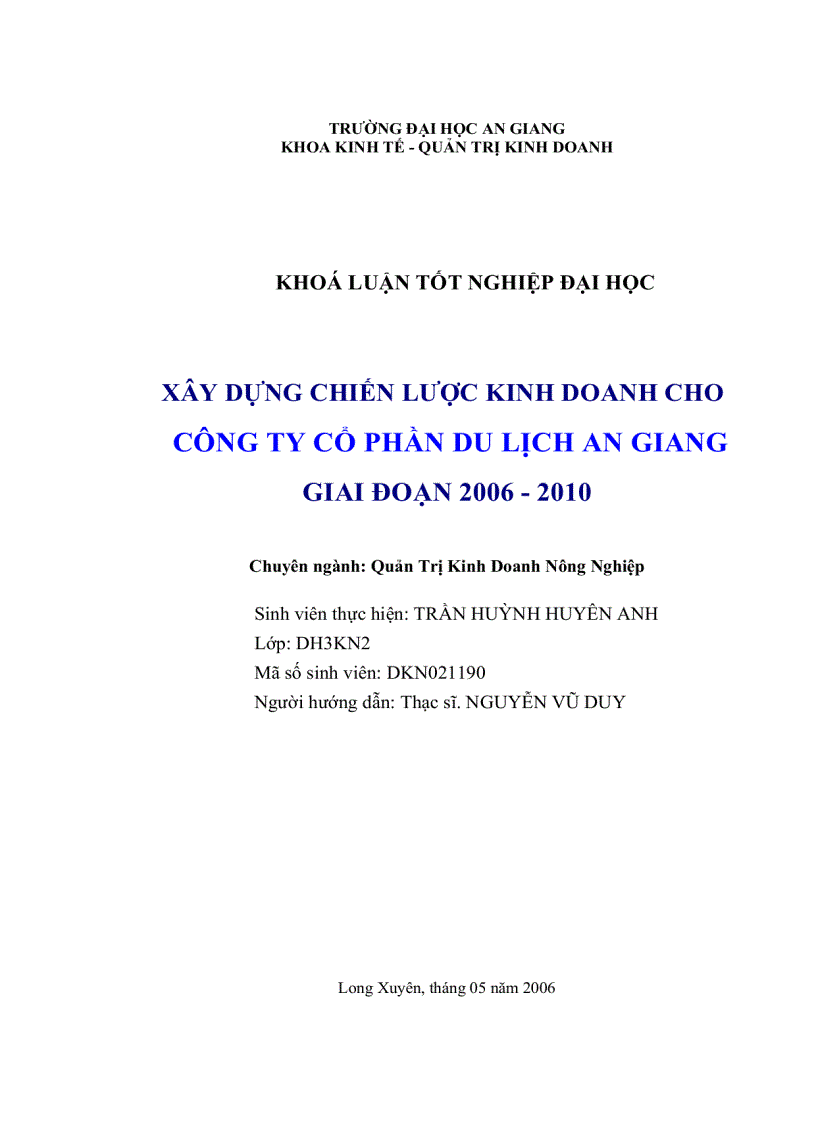 image for page Xây dựng chiến lược kinh doanh cho bộ phận gạo của công ty cổ phần du lịch An Giang giai đoạn 2006 2010