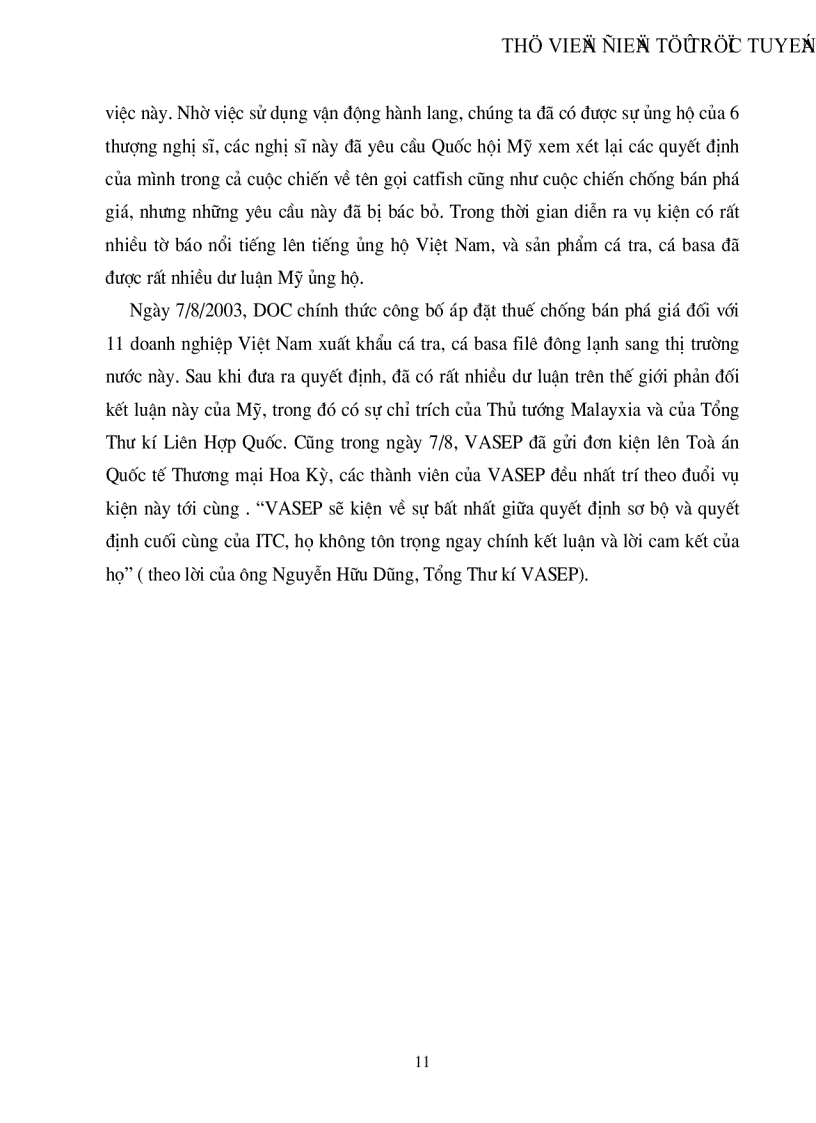 image for page Ảnh hưởng của vận động hành lang tới vụ kiện cá tra cá basa của Việt Nam