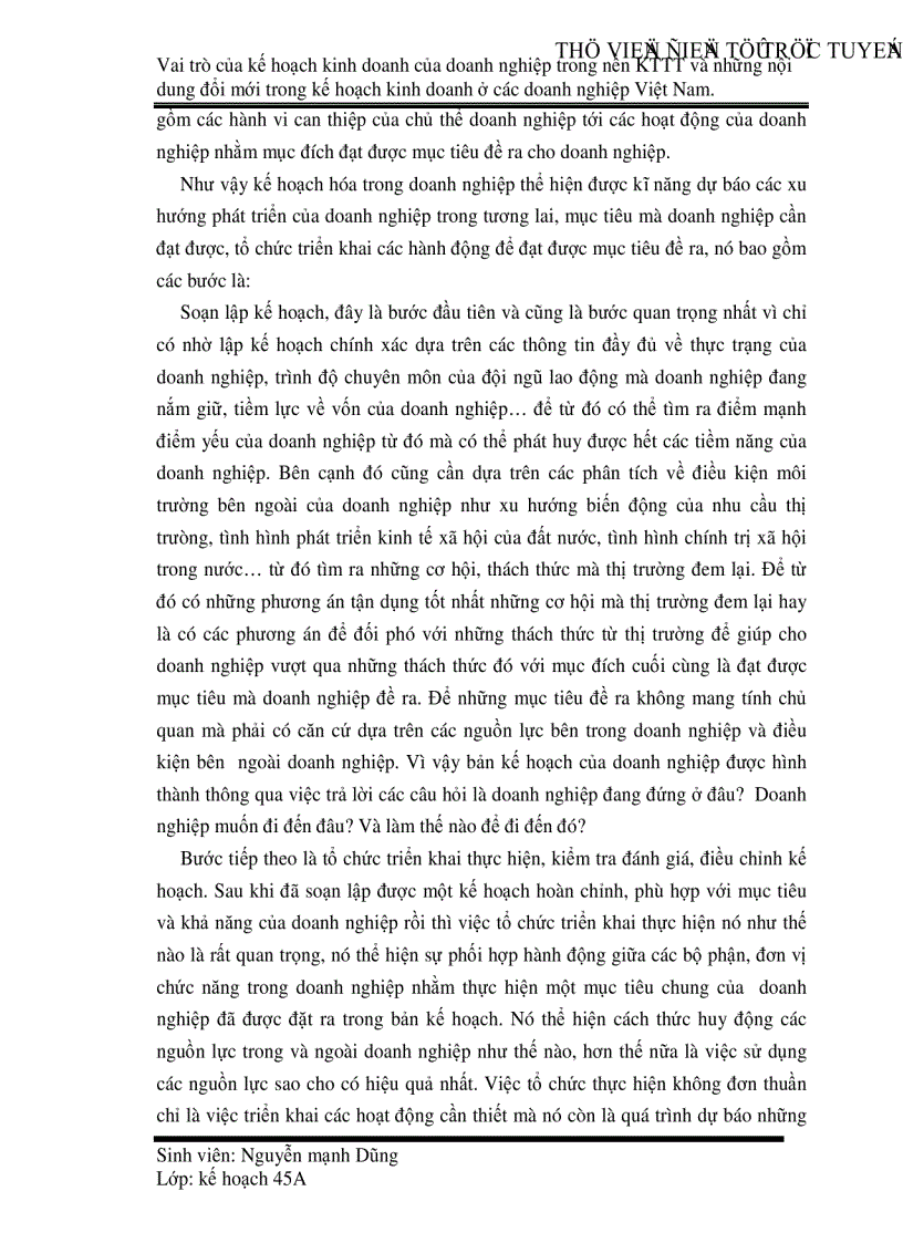 image for page Vai trò của kế hoạch kinh doanh của doanh nghiệp trong nền Kinh tế thị trường và những nội dung đổi mới trong kế hoạch kinh doanh ở các doanh nghiệp Việt Nam