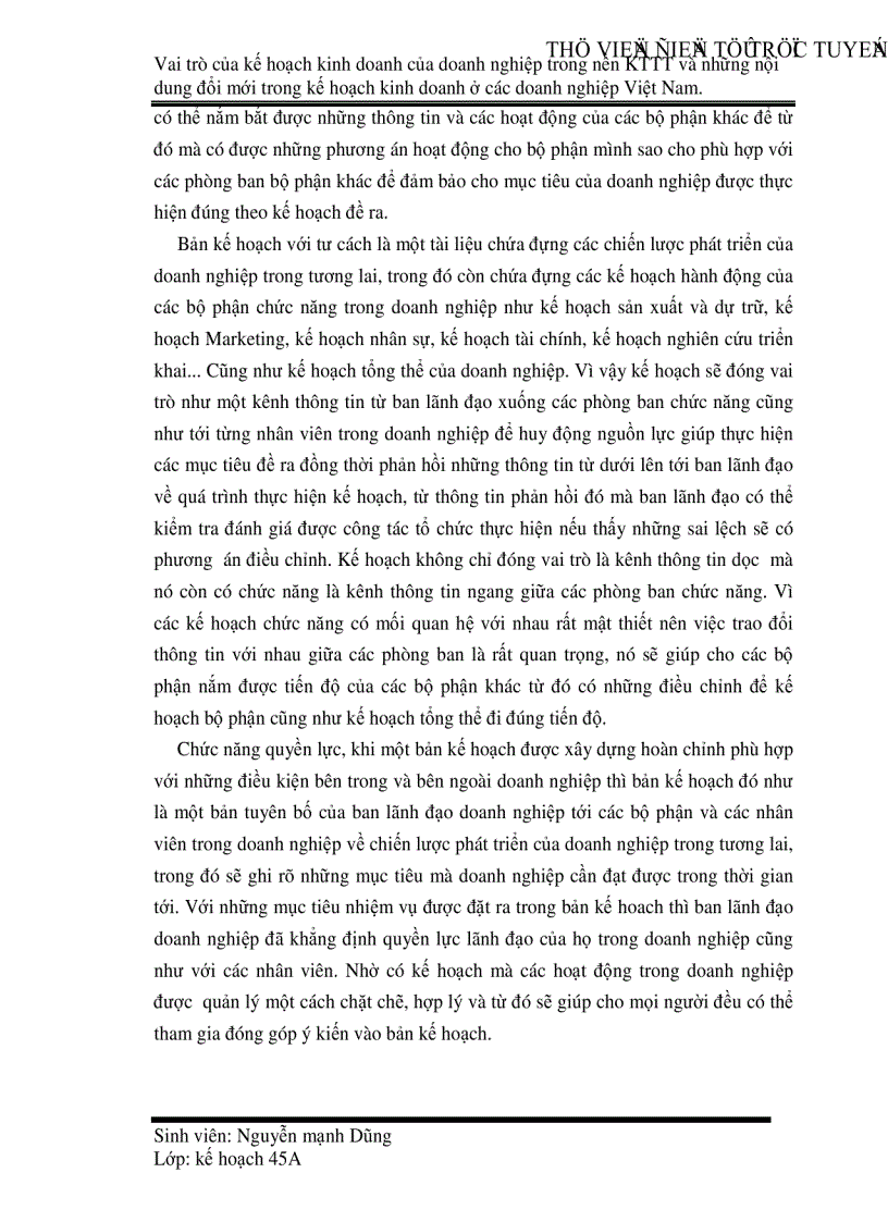 image for page Vai trò của kế hoạch kinh doanh của doanh nghiệp trong nền Kinh tế thị trường và những nội dung đổi mới trong kế hoạch kinh doanh ở các doanh nghiệp Việt Nam