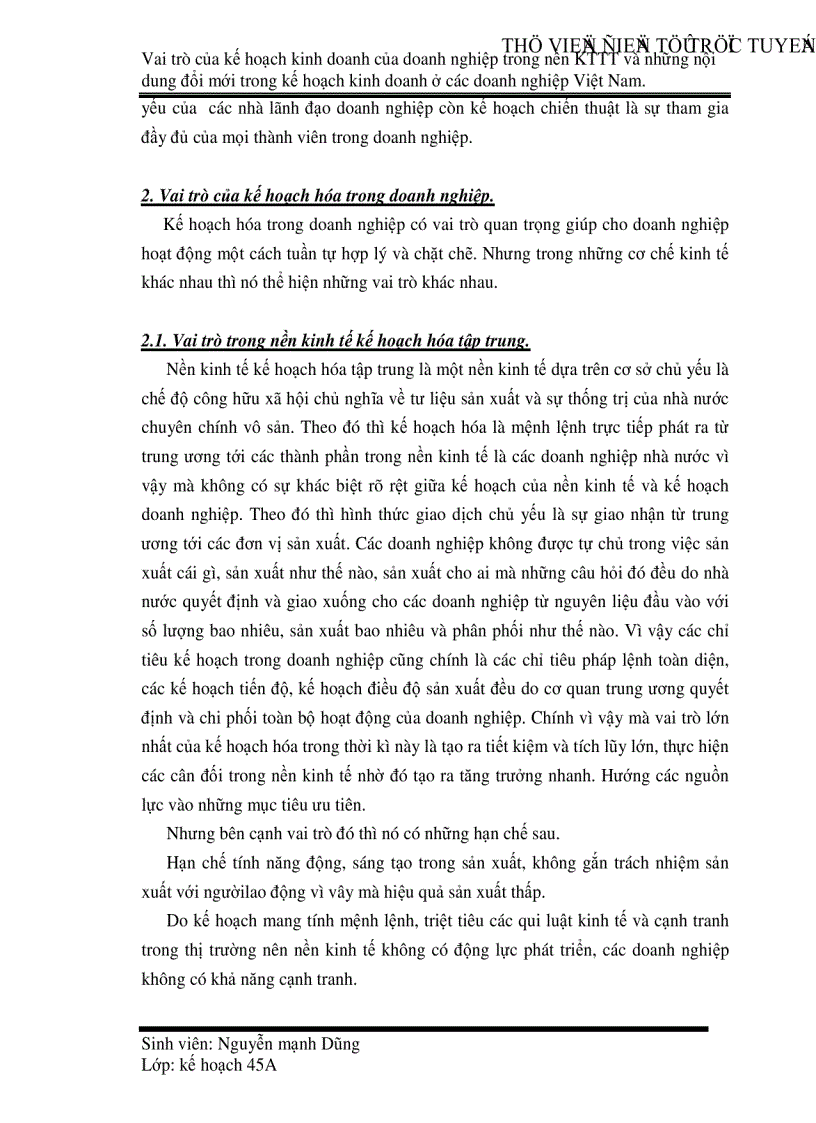 image for page Vai trò của kế hoạch kinh doanh của doanh nghiệp trong nền Kinh tế thị trường và những nội dung đổi mới trong kế hoạch kinh doanh ở các doanh nghiệp Việt Nam