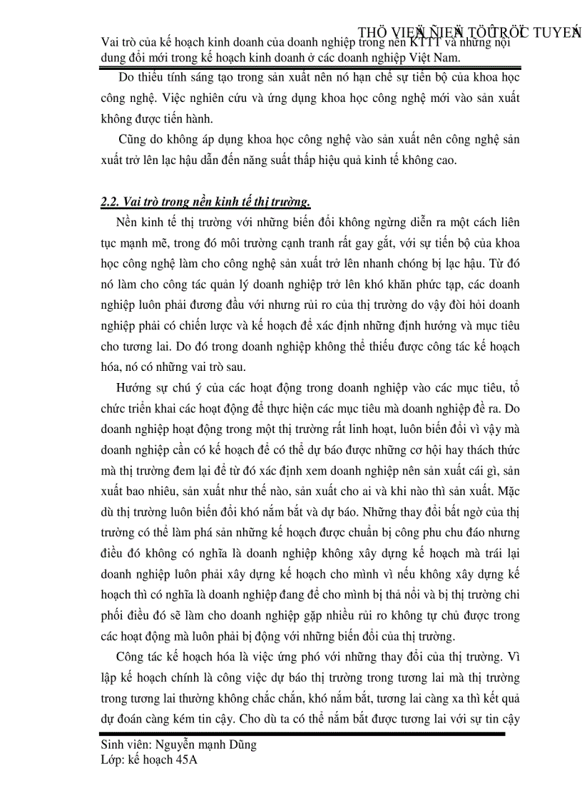 image for page Vai trò của kế hoạch kinh doanh của doanh nghiệp trong nền Kinh tế thị trường và những nội dung đổi mới trong kế hoạch kinh doanh ở các doanh nghiệp Việt Nam