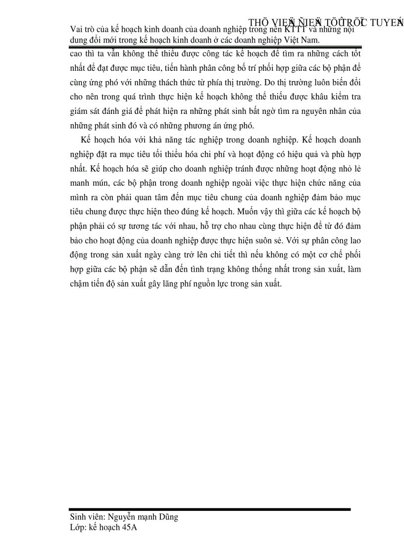image for page Vai trò của kế hoạch kinh doanh của doanh nghiệp trong nền Kinh tế thị trường và những nội dung đổi mới trong kế hoạch kinh doanh ở các doanh nghiệp Việt Nam