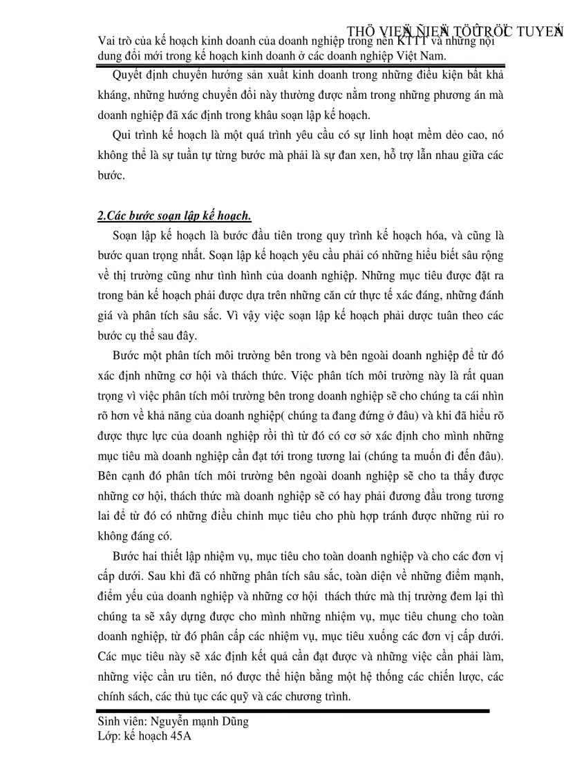 image for page Vai trò của kế hoạch kinh doanh của doanh nghiệp trong nền Kinh tế thị trường và những nội dung đổi mới trong kế hoạch kinh doanh ở các doanh nghiệp Việt Nam