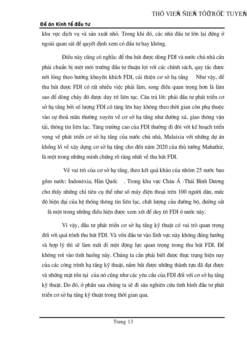 image for page Thực trạng đầu tư phát triển cơ sở hạ tầng kỹ thuật ở Việt Nam trong thời gian qua và một số giải pháp trong thời gian tới nhằm thu hút vốn đầu tư trực tiếp nước ngoài