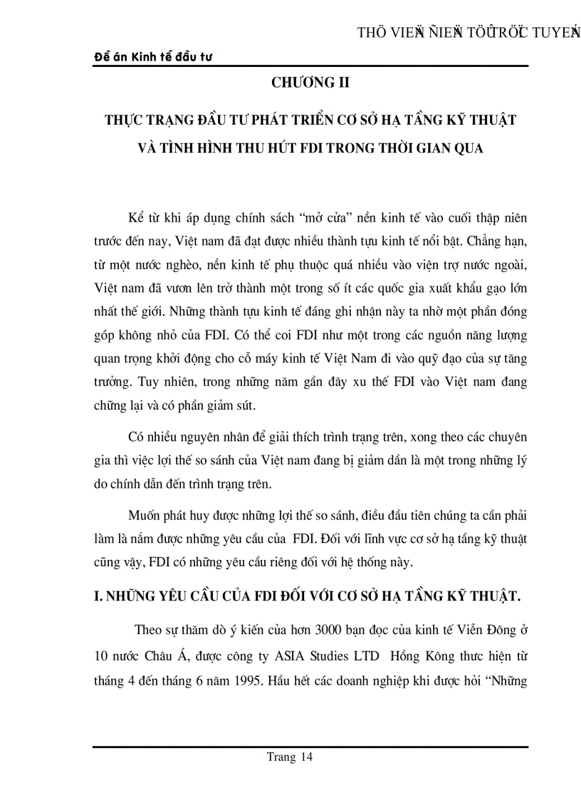 image for page Thực trạng đầu tư phát triển cơ sở hạ tầng kỹ thuật ở Việt Nam trong thời gian qua và một số giải pháp trong thời gian tới nhằm thu hút vốn đầu tư trực tiếp nước ngoài