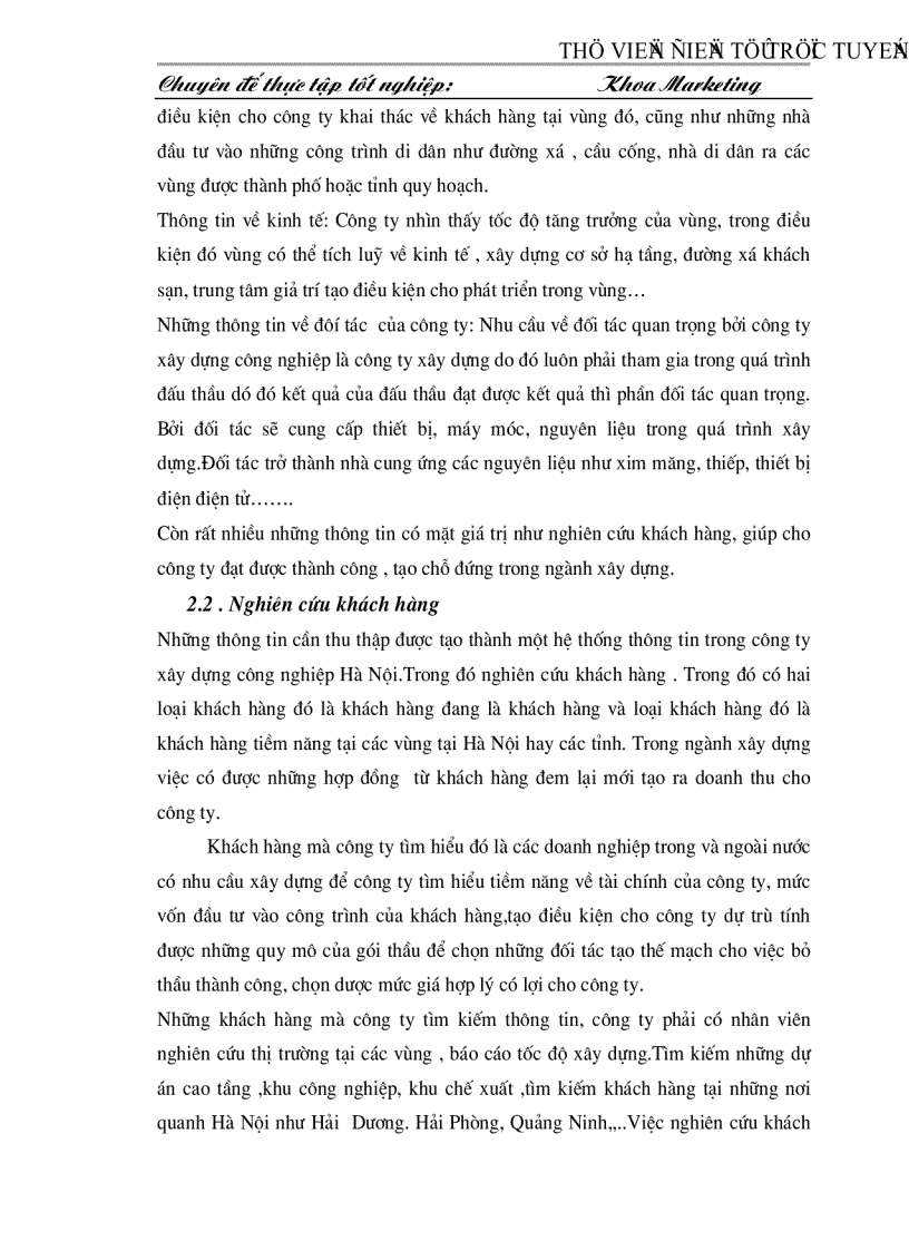 image for page Tổ chức hệ thống thông tin và nghiên cứu marketing trong công ty xây dựng công nghiệp Hà Nội