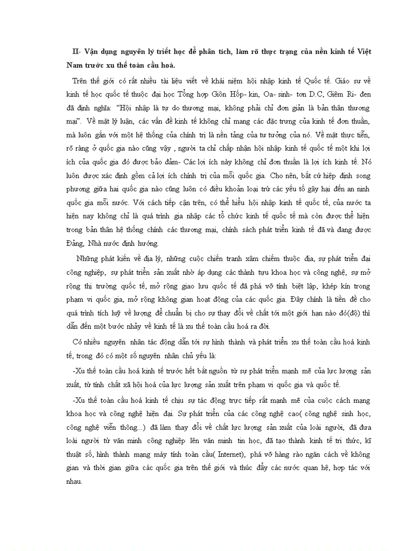image for page Bài tiểu luận Kinh tế Việt Nam toàn cầu hóa