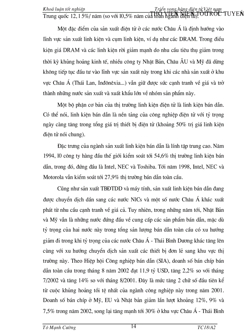 image for page Thực trạng và triển vọng phát triển hàng điện tử Việt nam và một số giải pháp chủ yếu nhằm phát triển hàng điện tử Việt nam
