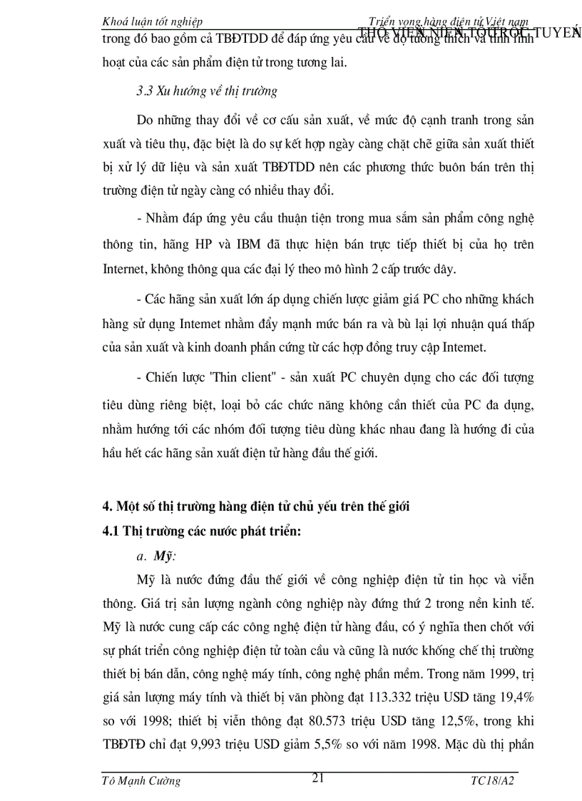 image for page Thực trạng và triển vọng phát triển hàng điện tử Việt nam và một số giải pháp chủ yếu nhằm phát triển hàng điện tử Việt nam