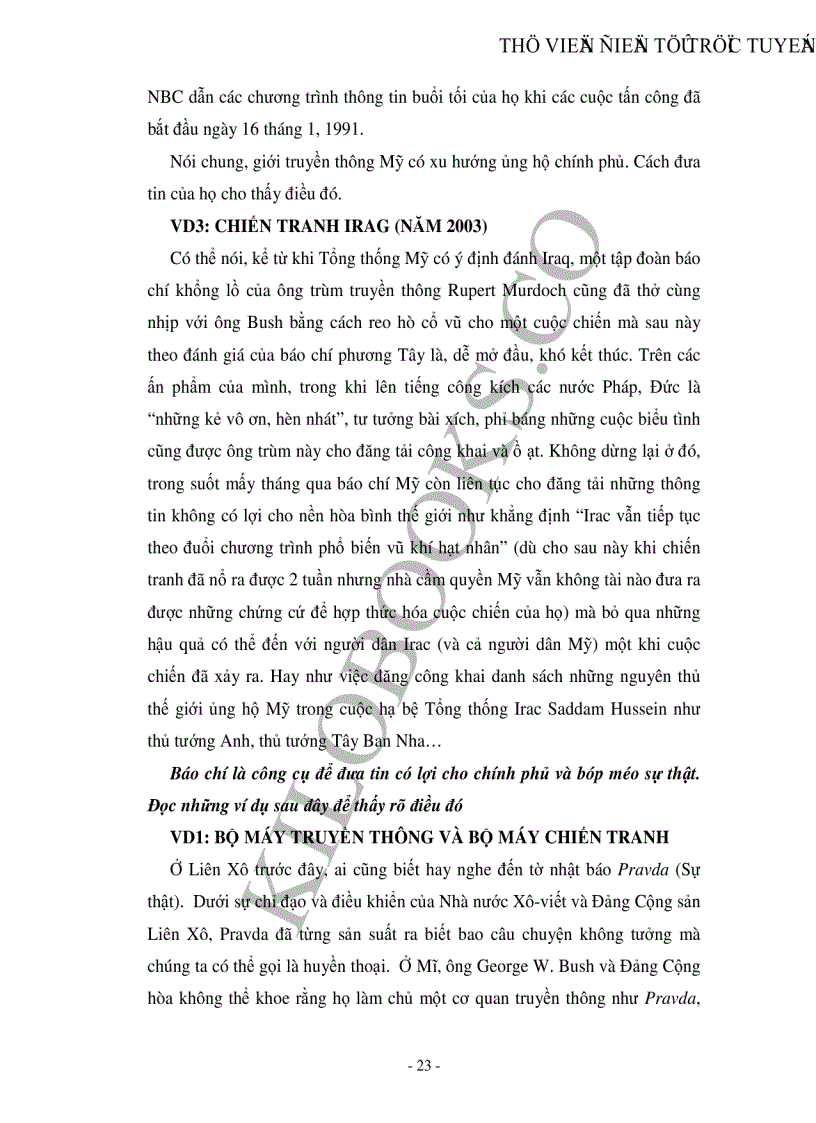 image for page Sự can thiệp của nhà nước tư bản chủ nghĩa đối với báo chí và liên hệ vào Việt Nam