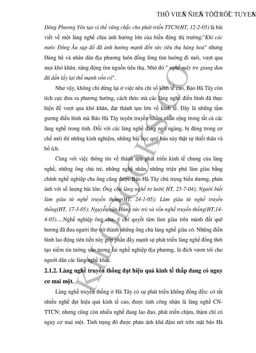 image for page Thông tin về làng nghề trên báo Hà Tây