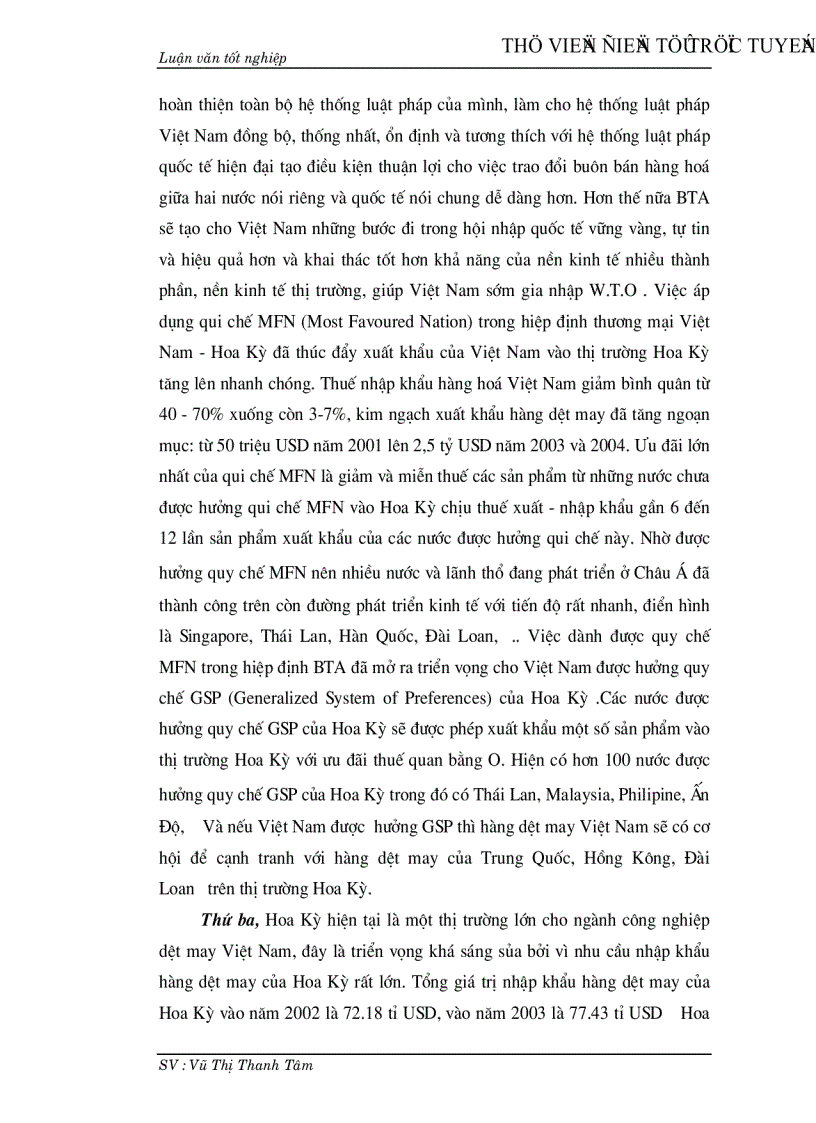 image for page Thúc đẩy xuất khẩu hàng dệt may vào thị trường Hoa Kỳ khi Việt Nam chưa gia nhập W T O và còn áp dụng hạn ngạch quota